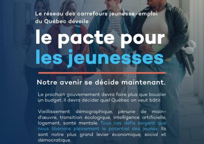 Élections 2026 : le Pacte québécois pour les jeunesses dévoilé